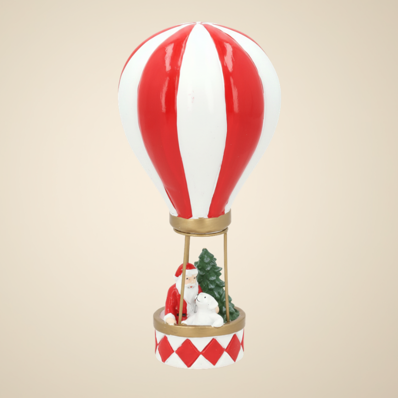 Kerstman in Luchtballon - Staand Tafelmodel (21 cm)