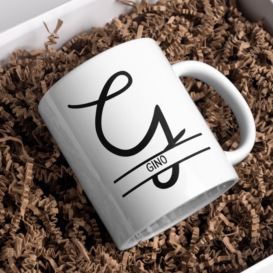 Gepersonaliseerde Mok Letter + Naam