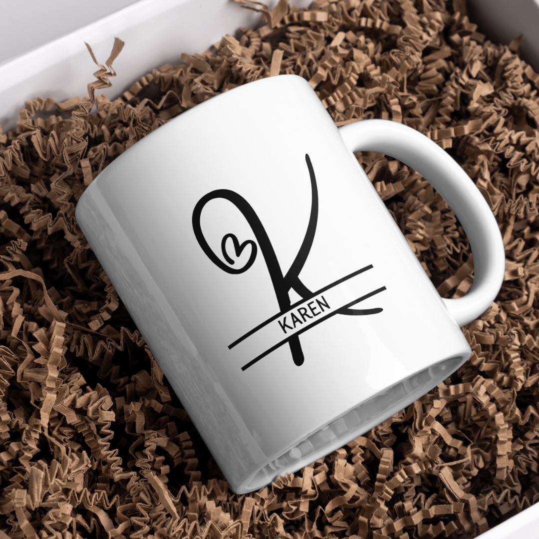 Gepersonaliseerde Mok Letter + Naam