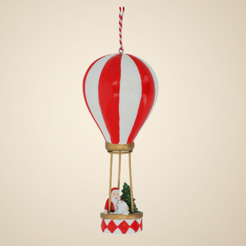 Kerstman in Luchtballon - Klein (16 cm) Hanger
