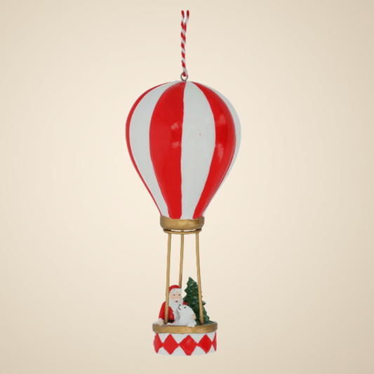 Kerstman in Luchtballon - Klein (16 cm) Hanger