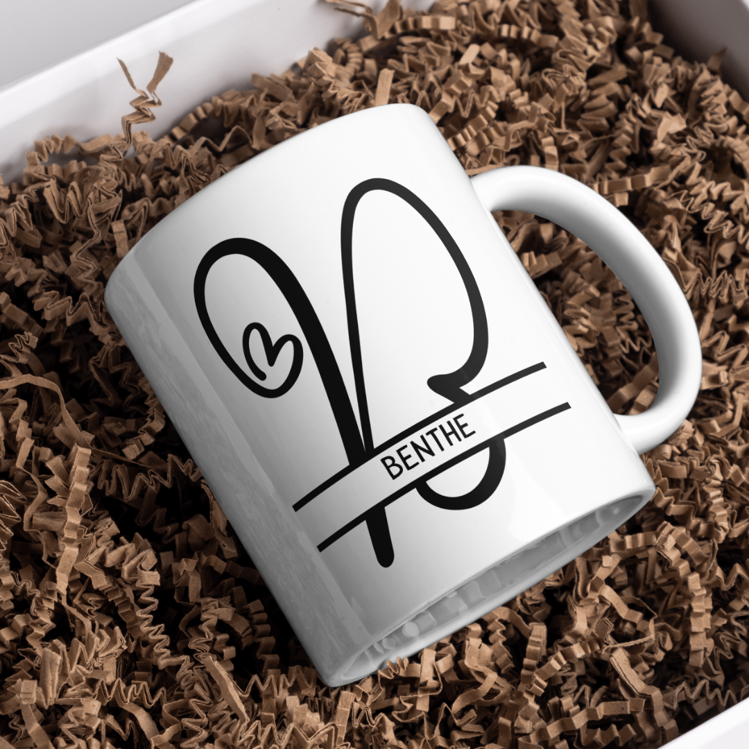 Gepersonaliseerde Mok Letter + Naam
