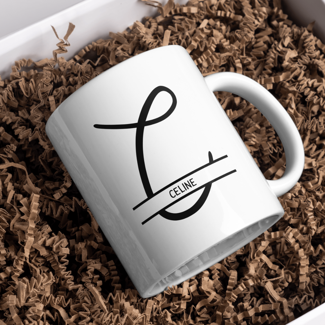 Gepersonaliseerde Mok Letter + Naam