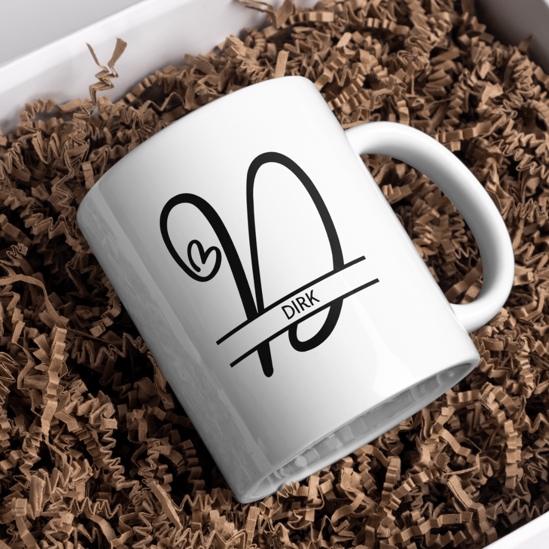 Gepersonaliseerde Mok Letter + Naam