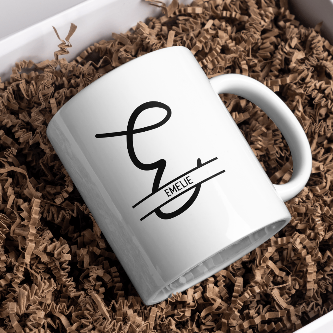 Gepersonaliseerde Mok Letter + Naam