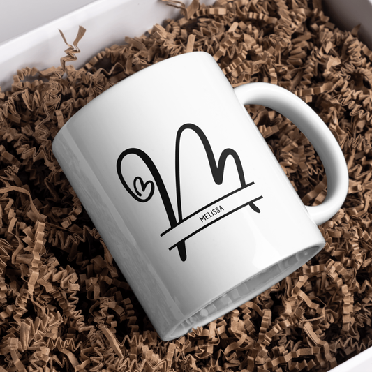 Gepersonaliseerde Mok Letter + Naam