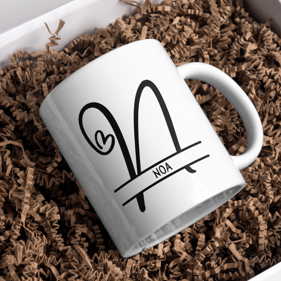 Gepersonaliseerde Mok Letter + Naam