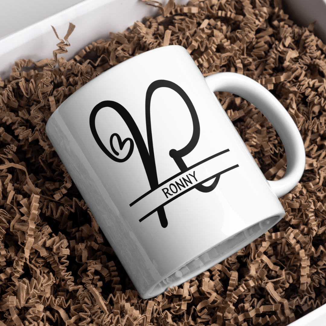 Gepersonaliseerde Mok Letter + Naam