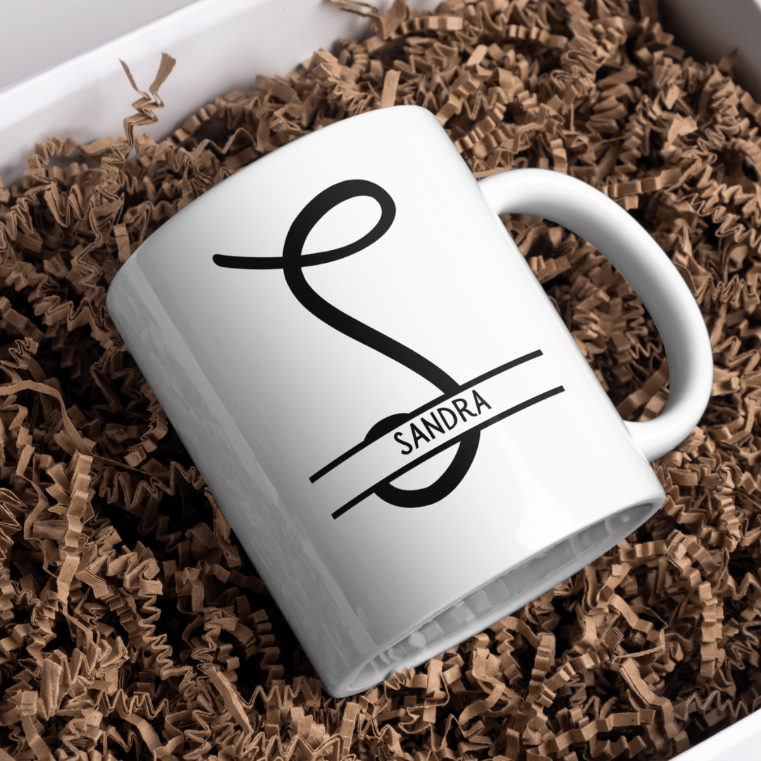 Gepersonaliseerde Mok Letter + Naam