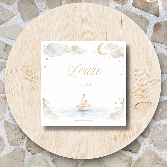 Keramieken herinneringstegeltje ‘Bootje’ – Voor sterrenkindjes – Gepersonaliseerd – 15 × 15 cm (kopie)