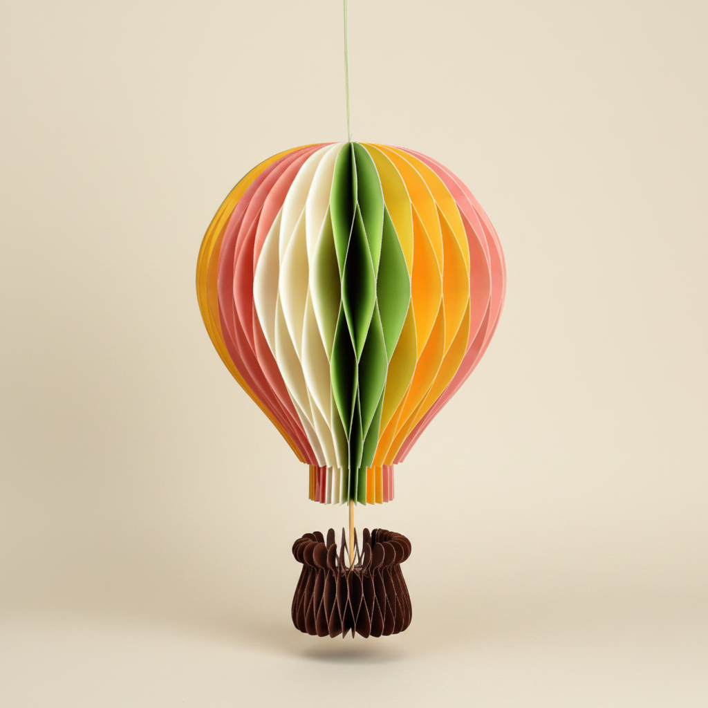 Papieren Honeycomb Luchtballon Hanger (31 cm) – Kleurrijke Feestdecoratie