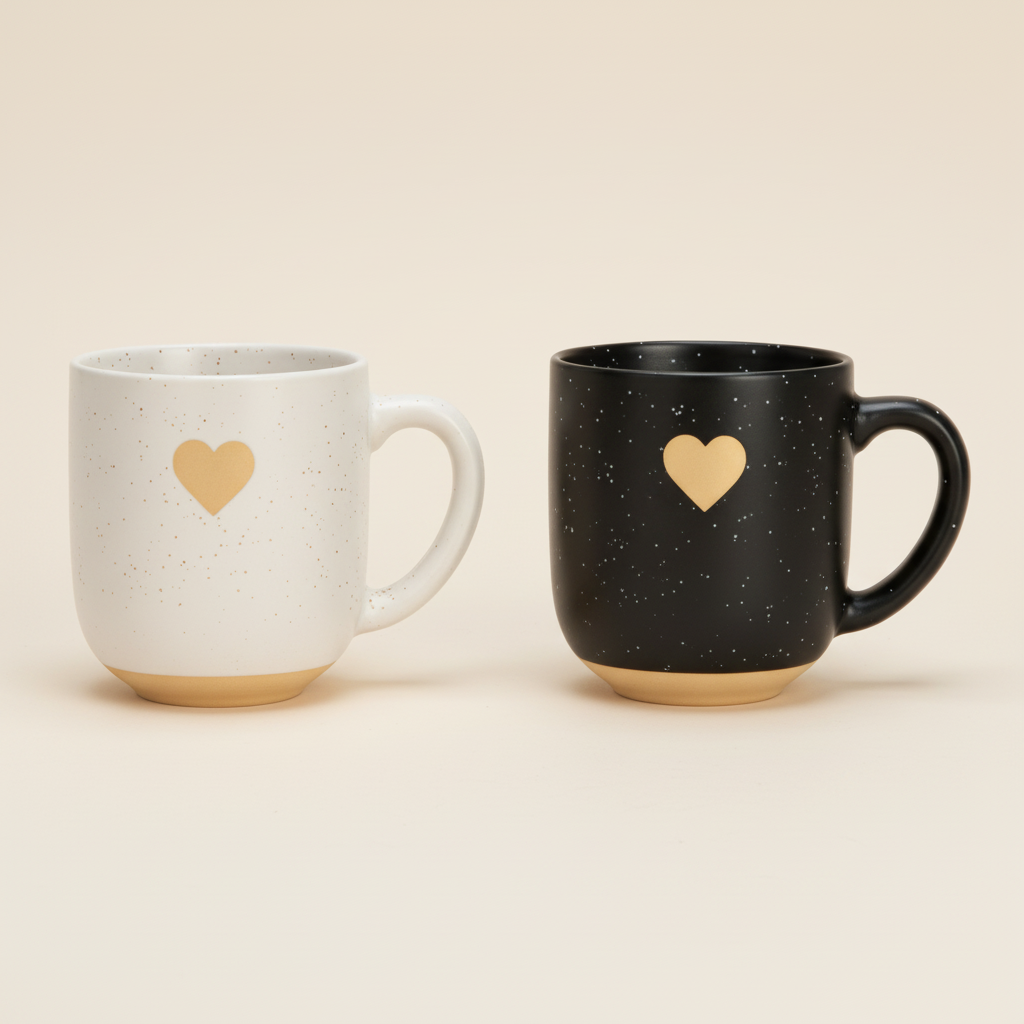 Luxe Aardewerk Hartenmok met Gouden Hart - 300ml