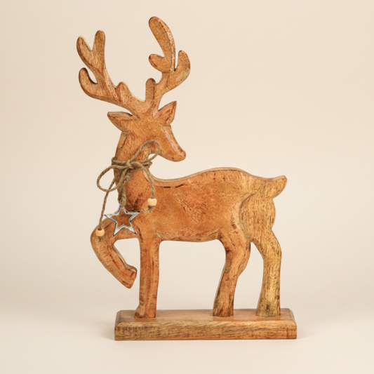 Decoratief Hert van Mangohout - 41 cm