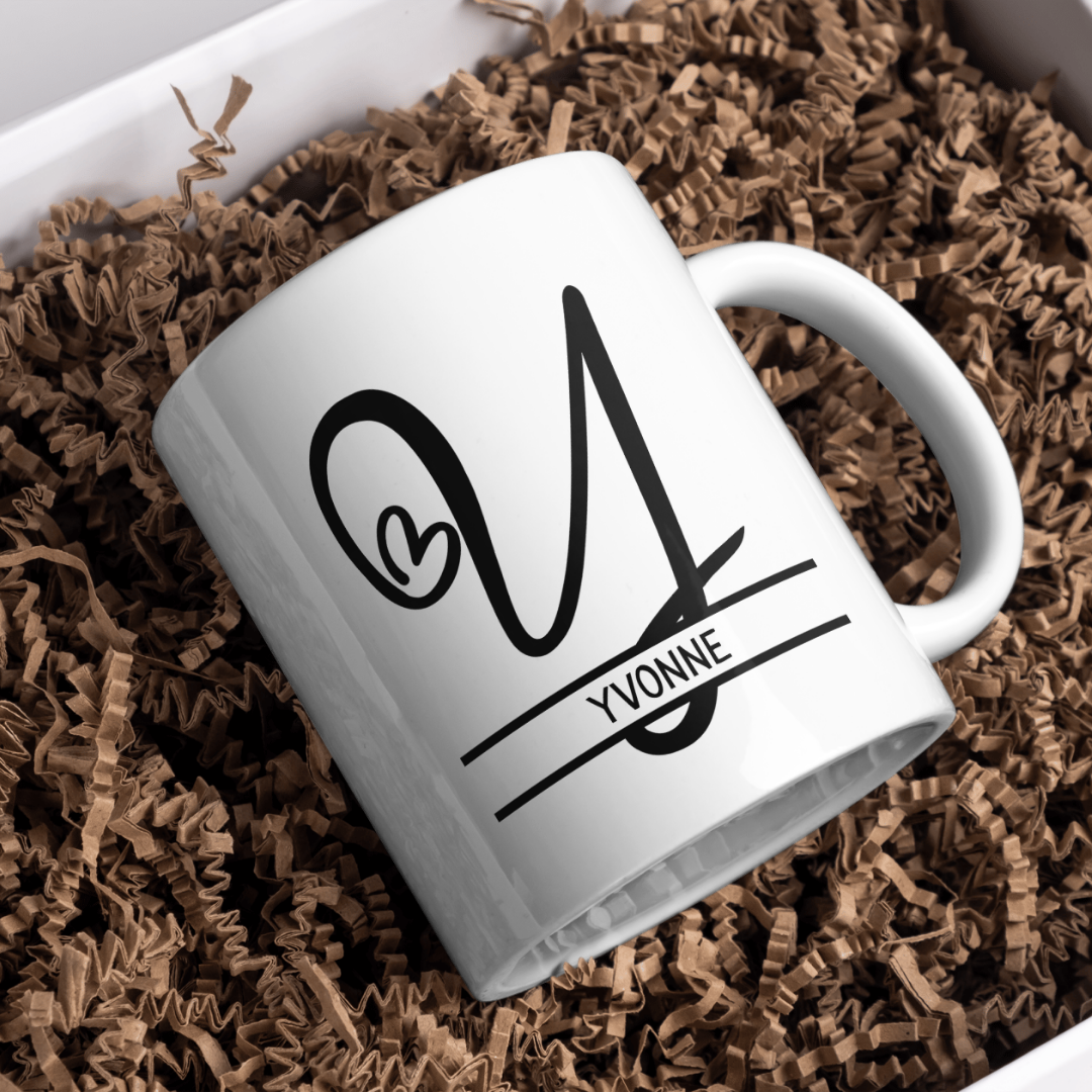 Gepersonaliseerde Mok Letter + Naam